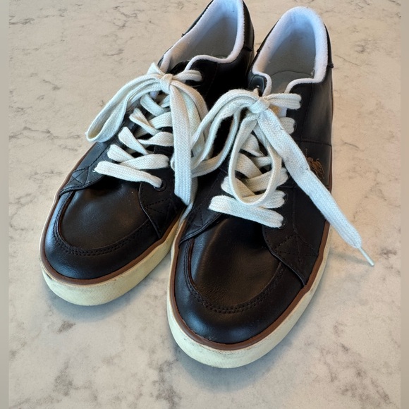 Polo Ralph Lauren Brown Leather Sneakers. White sole,...